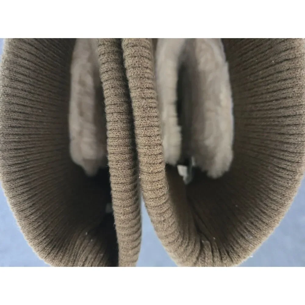 Bear Paws Suede Boots Women 9 Brown Slip-On Warm Cozy